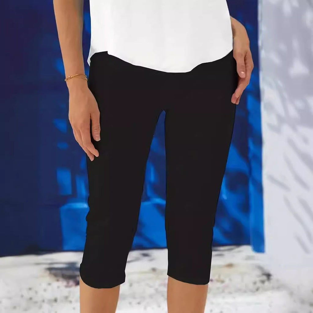 Women’s Slim Fit Cropped Leggings – High Elasticity Tight Pants
