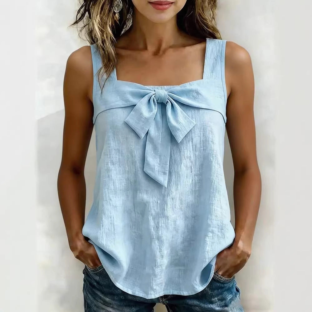 Women's Square-Neck Wide-Strap Sleeveless Tank Top
