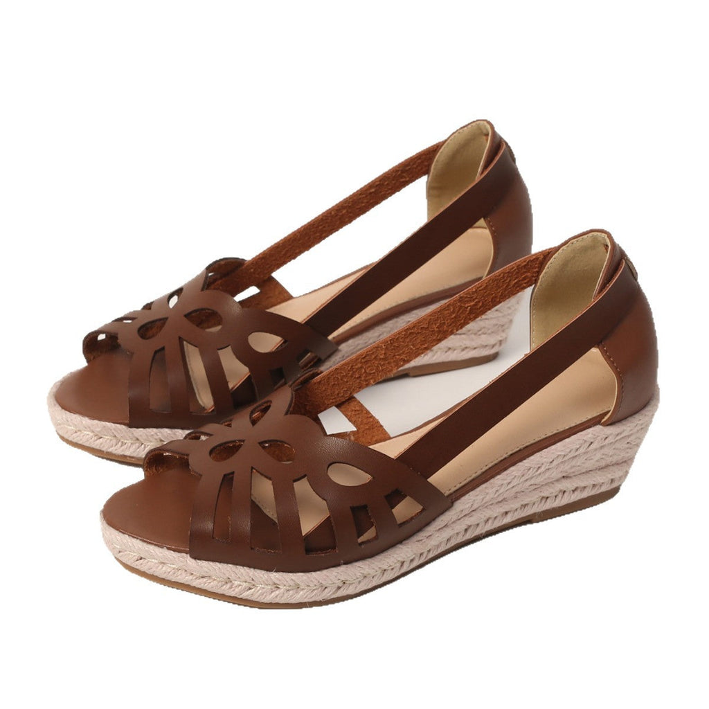 Women's Strappy Roman Sandals – Thick Sole Mid-Heel Buckle Sandals