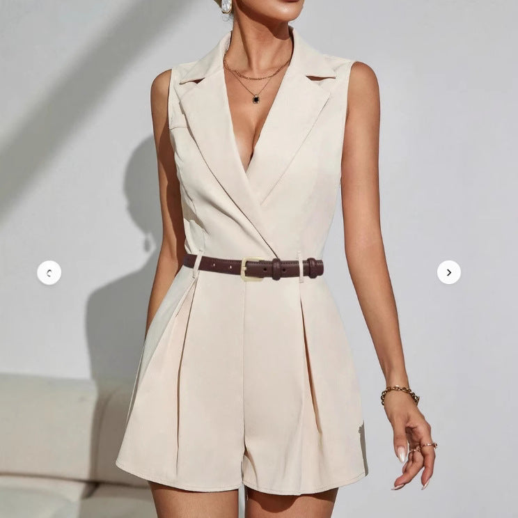 Women’s Elegant Pleated Wide Leg Jumpsuit