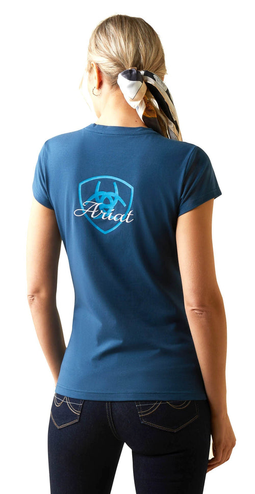 Ariat Women's Logo Script T-Shirt, Deep Petroleum
