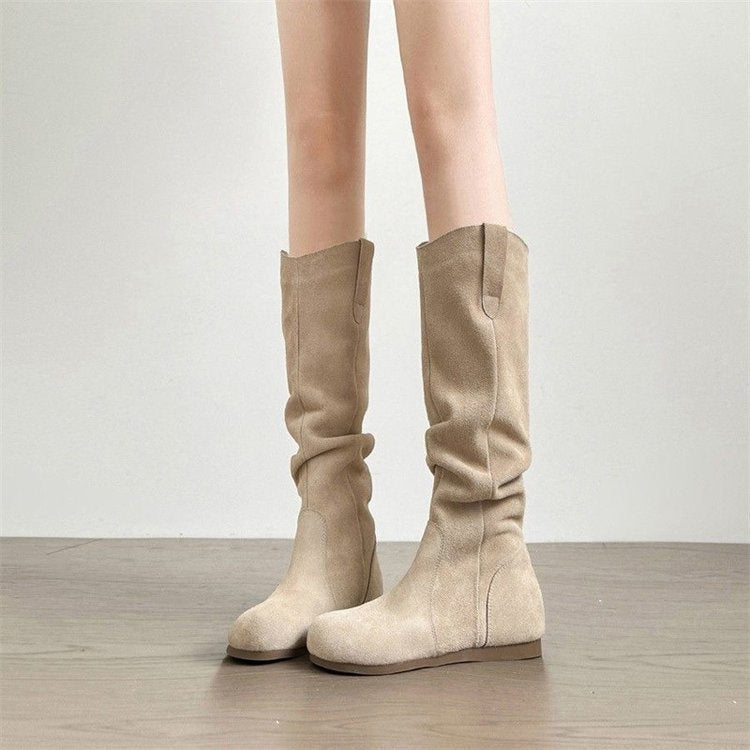 🖤 Creeper Knight Flat Heel Cowboy Boots for Women