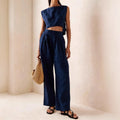 Women's Crew-Neck Loose Casual Two-Piece Set – Breathable T-Shirt & Pants