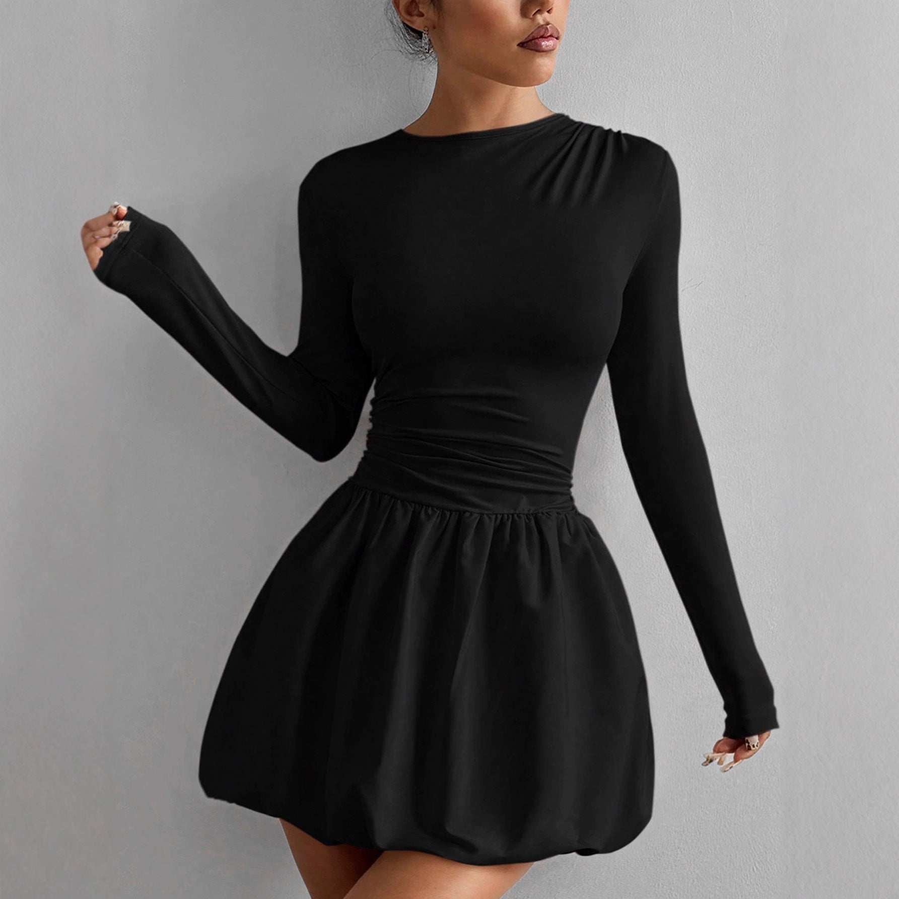 Women's Solid Color Stretch Casual Dress