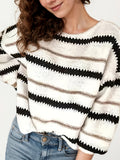 Women’s striped knitted pullover sweater
