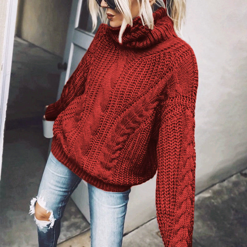 Women's Cable Knit Turtleneck Sweater