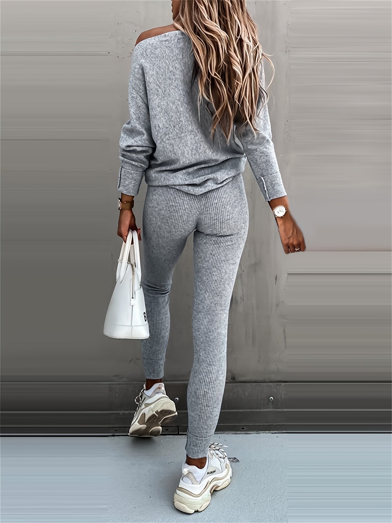 Long-Sleeve Pullover & High-Waist Drawstring Pants Two-Piece Set