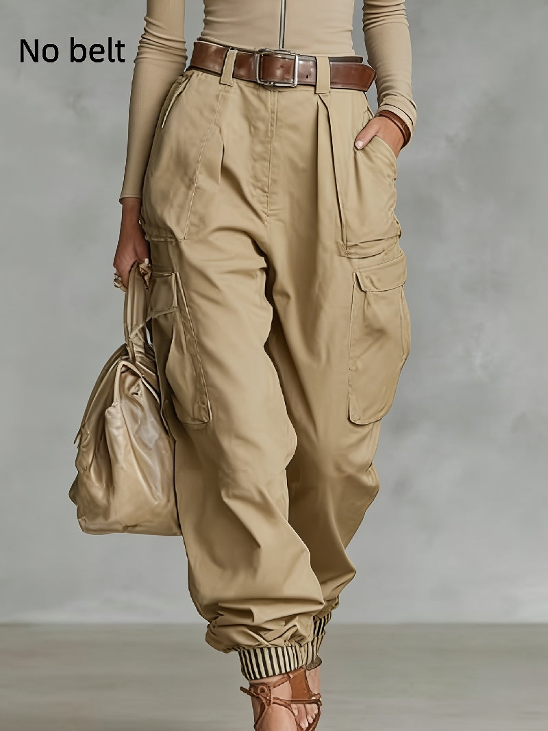 Women's High Waist Multi-Pocket Cargo Work Pants – Tapered Trousers