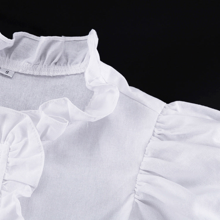 Women's Ruffled Linen-Blend Cropped Blouse & Shorts Set