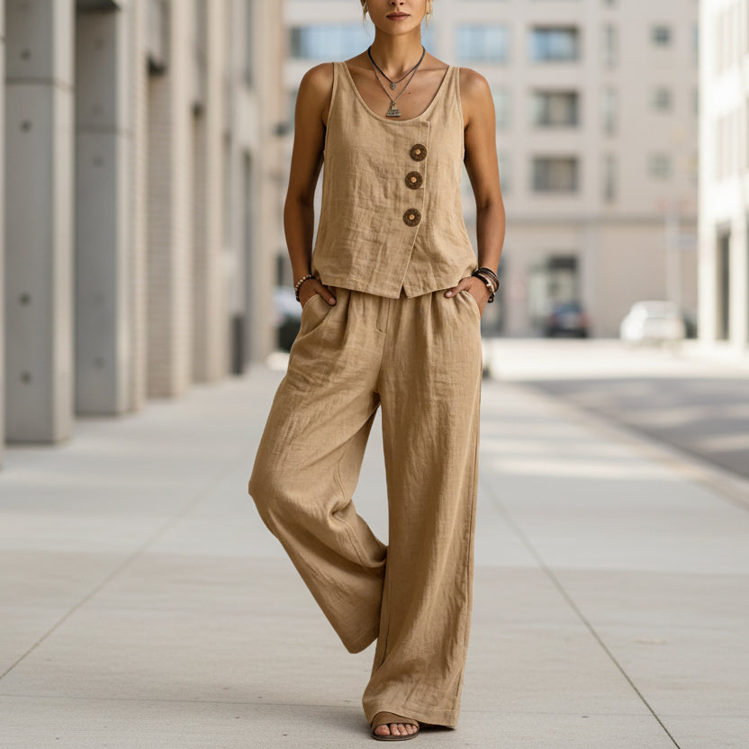 Women's Sleeveless Tank Top & Pants Two-Piece Set