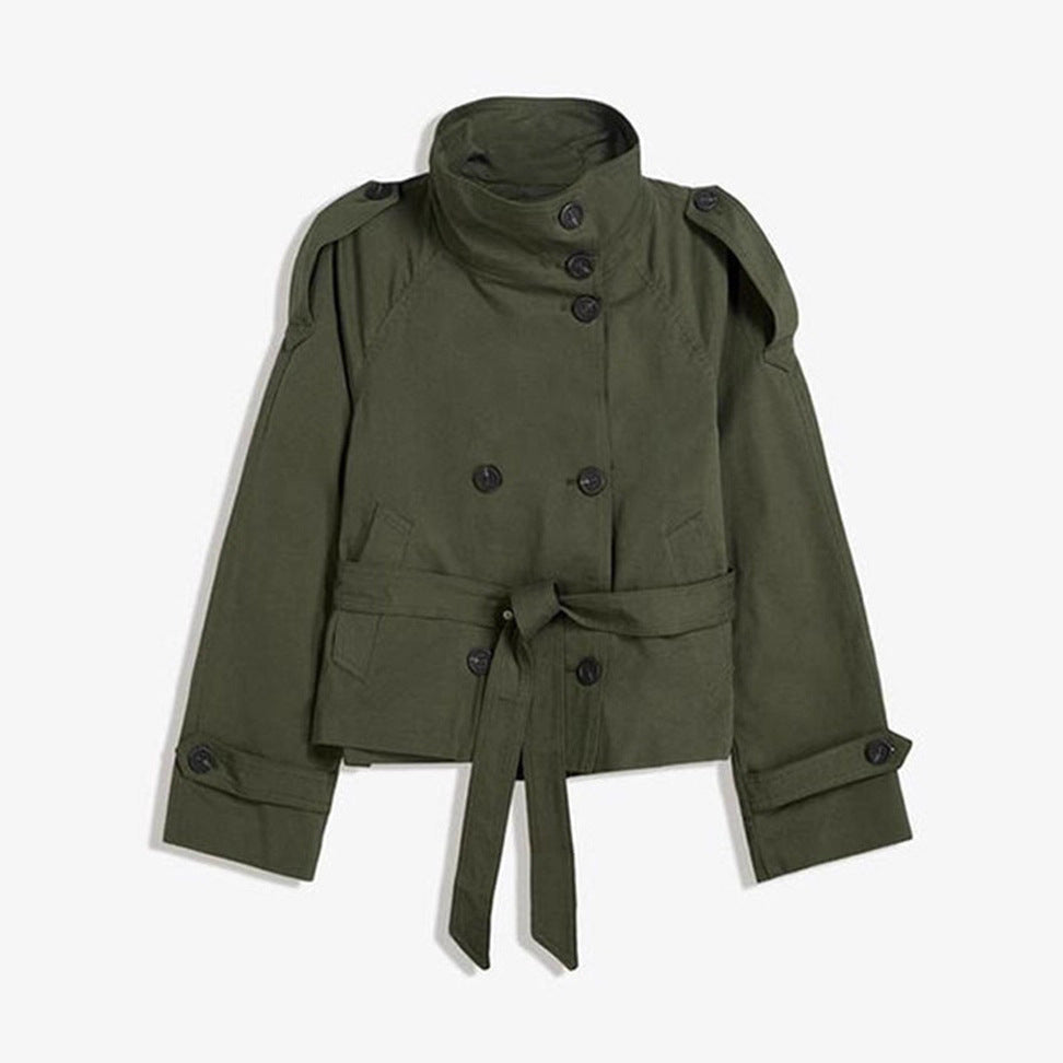 Women’s Lace-Up Waist Trench Coat