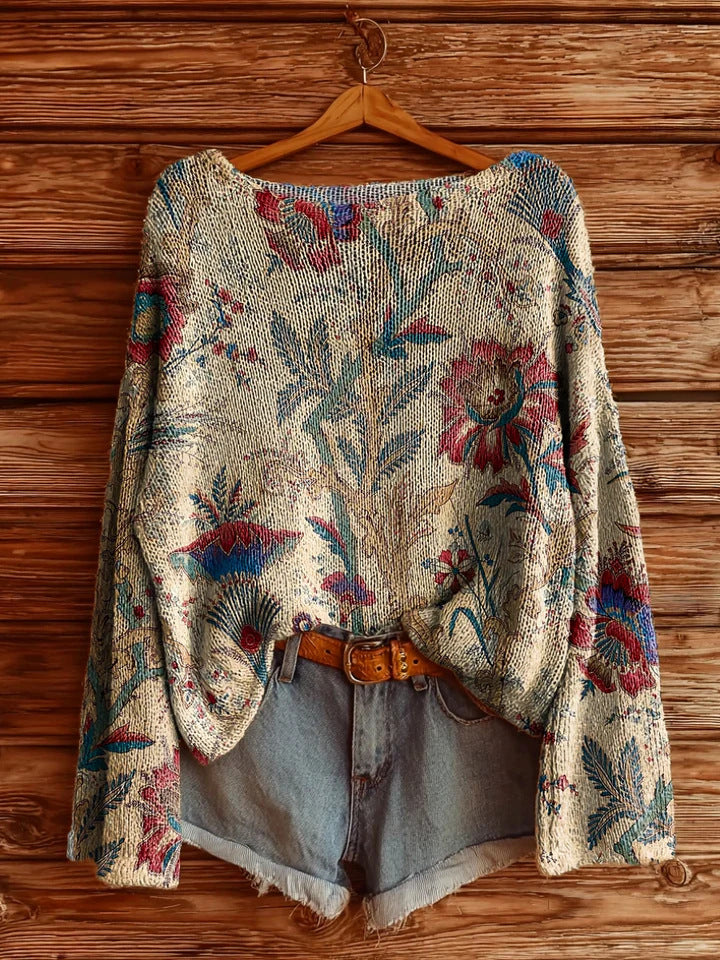 Women’s Fall Wildflower Print Long Sleeve T-Shirt