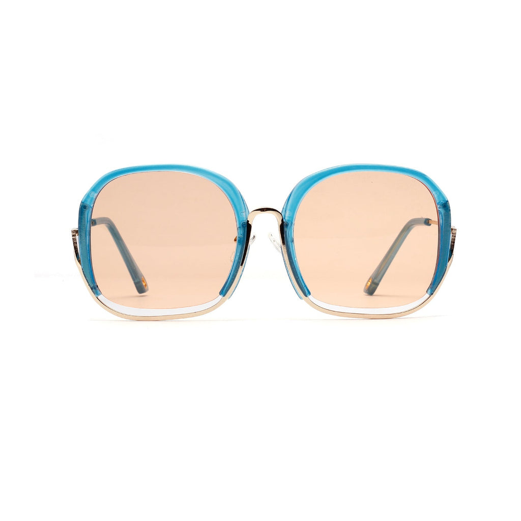 Large Half Frame UV400 Sunglasses – Colorful Fashion Shades