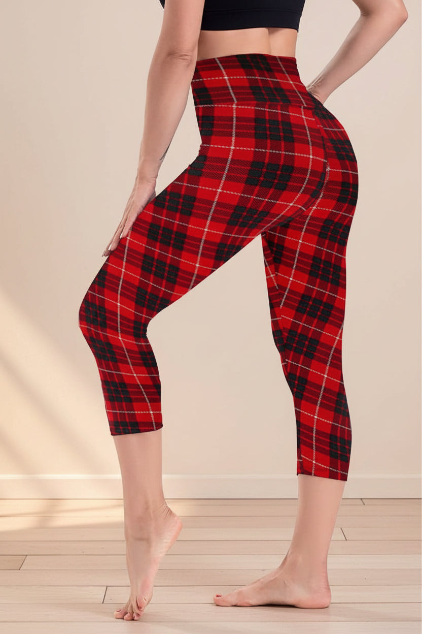 Cropped High-Rise Print Leggings – USA Flag Print Patriotic Workout Pants - 19 Styles