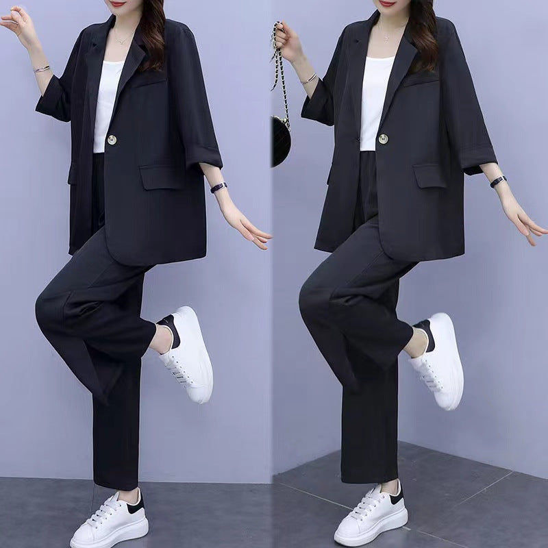 Long Sleeve Suit Jacket & Pants Two-Piece Set – 3 Colors, M–6XL