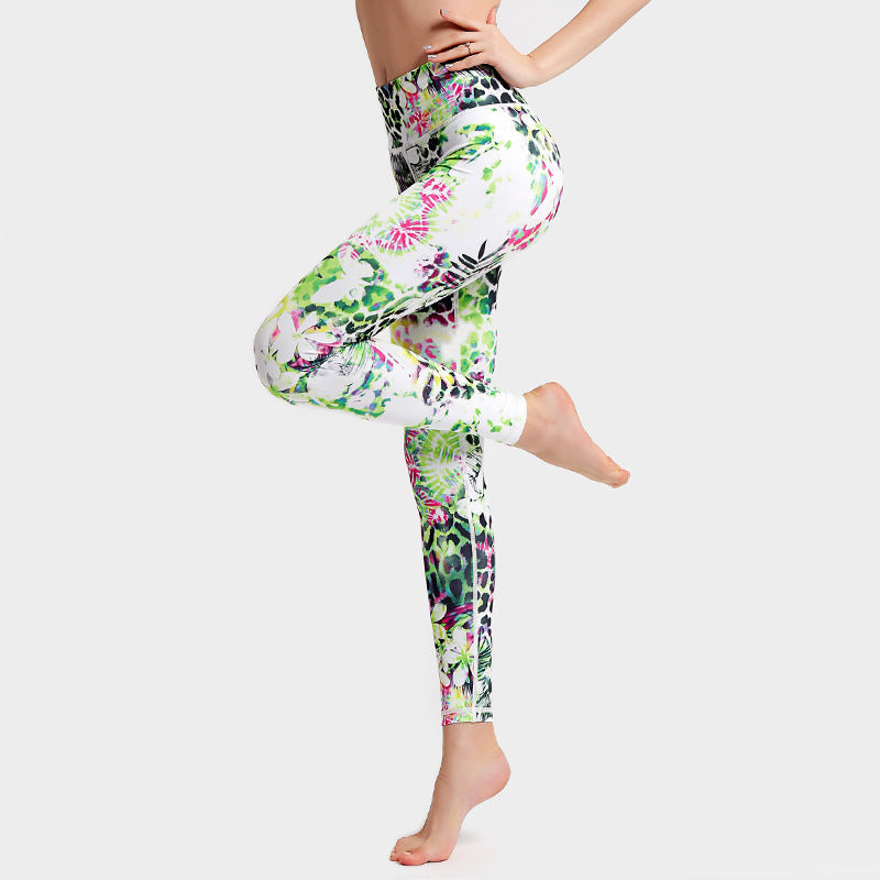💜 Marble Print High-Waist Yoga Leggings – Sculpted Fit in Bold Purple