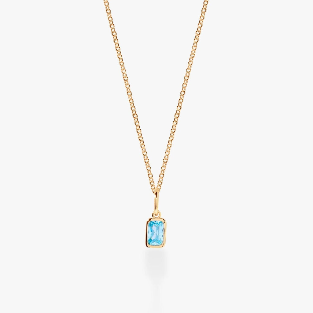 Baguette Birthstone Charm Necklace