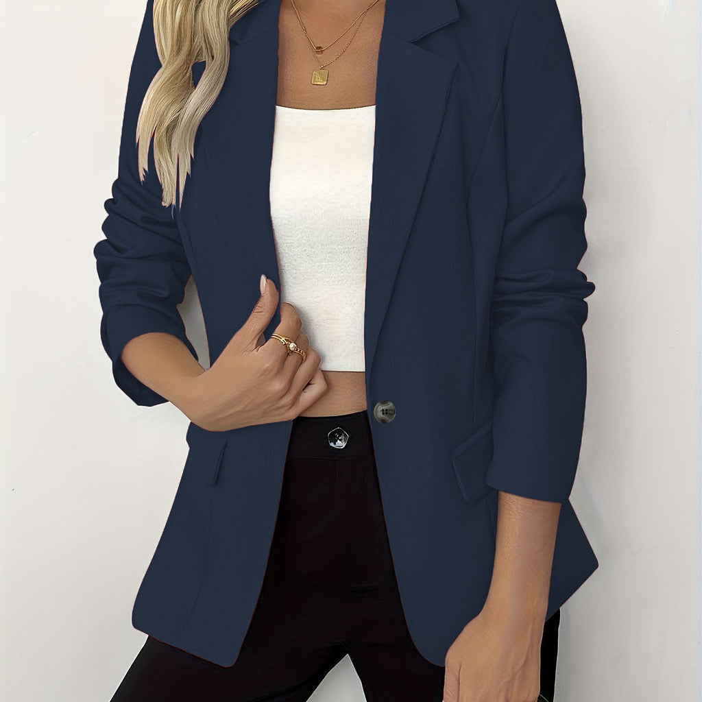 Long-Sleeve Single-Button Jacket – 4 Colors, S–3XL