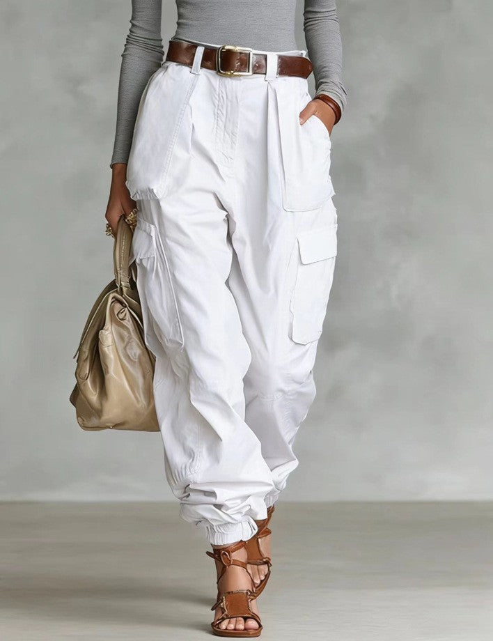 Women’s High-Waist Loose Fit Wide-Leg Casual Trousers