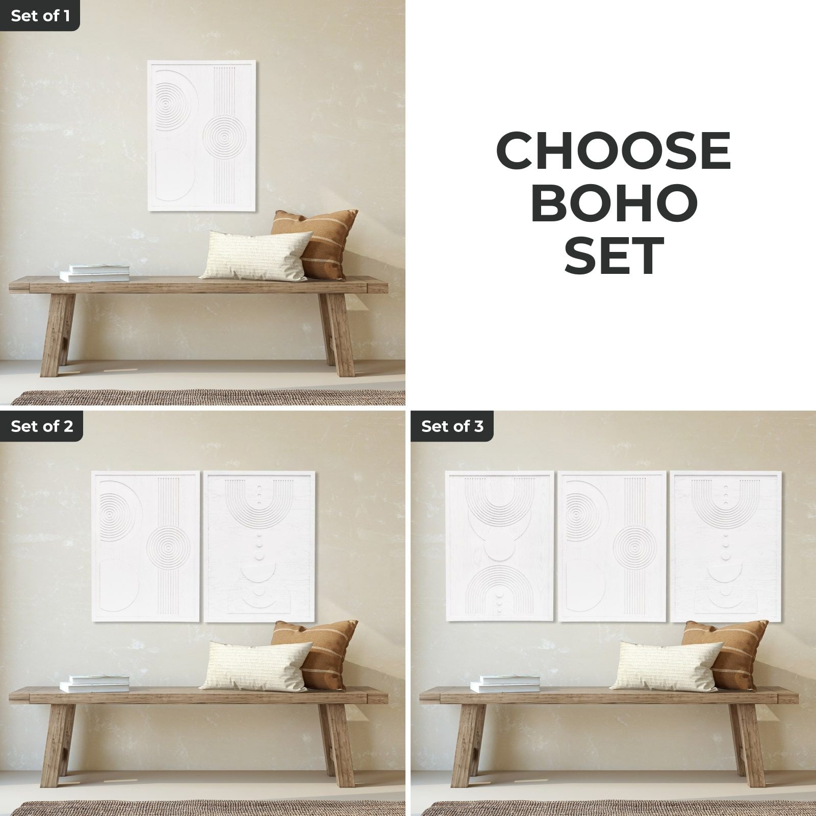 Boho Wood Wall Art - Natural