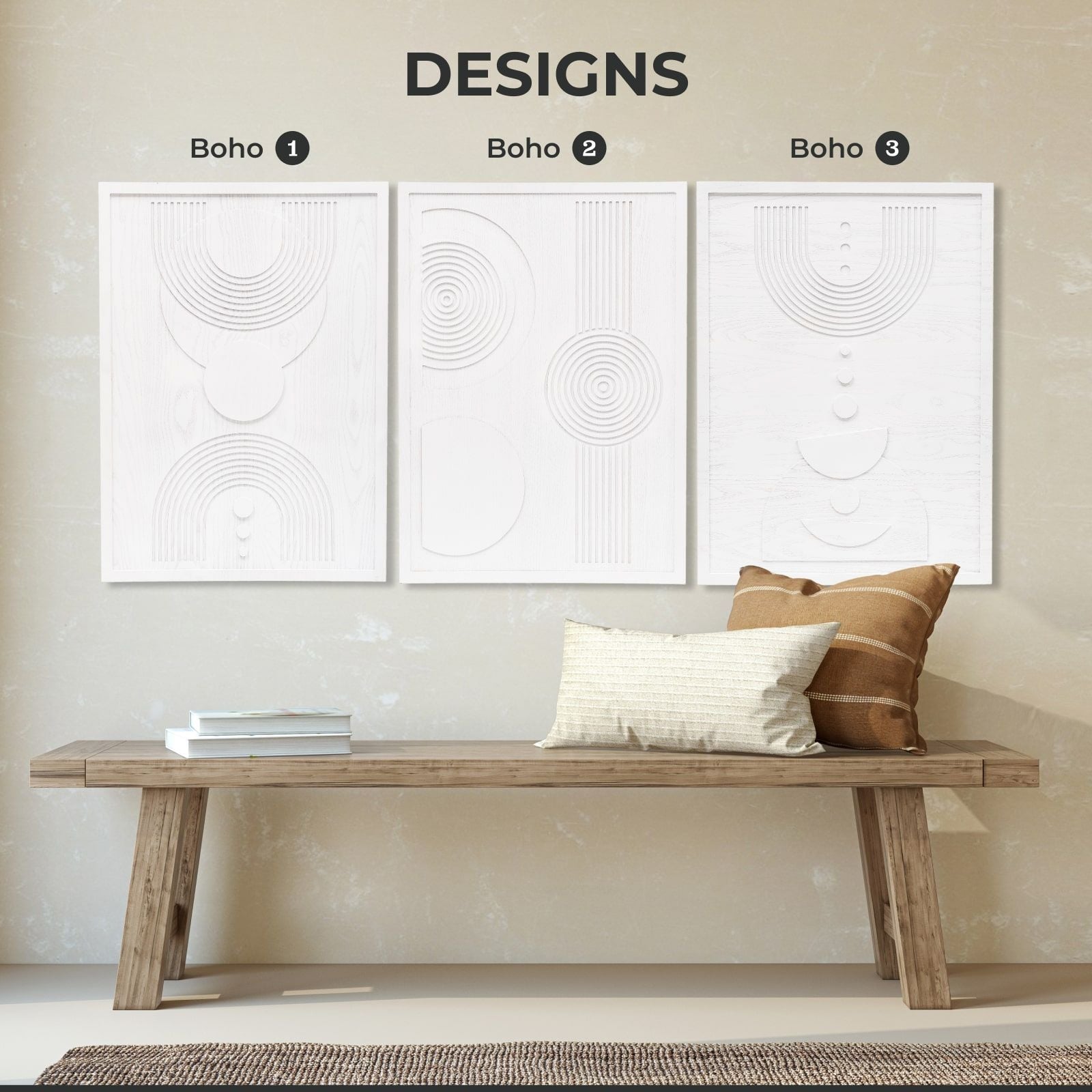 Boho Wood Wall Art - Natural