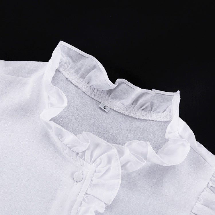 Women's Ruffled Linen-Blend Cropped Blouse & Shorts Set
