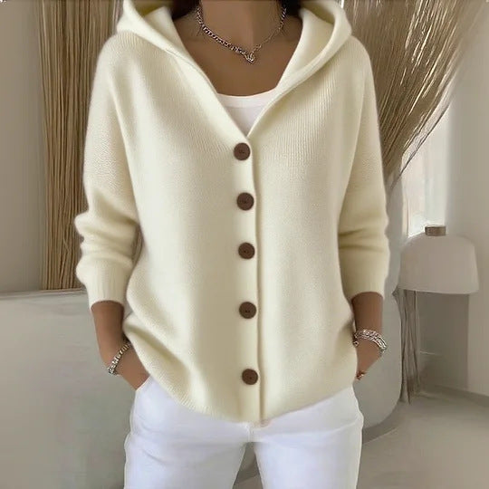 Women’s Button-Down Hoodie Cardigan Sweater Coat
