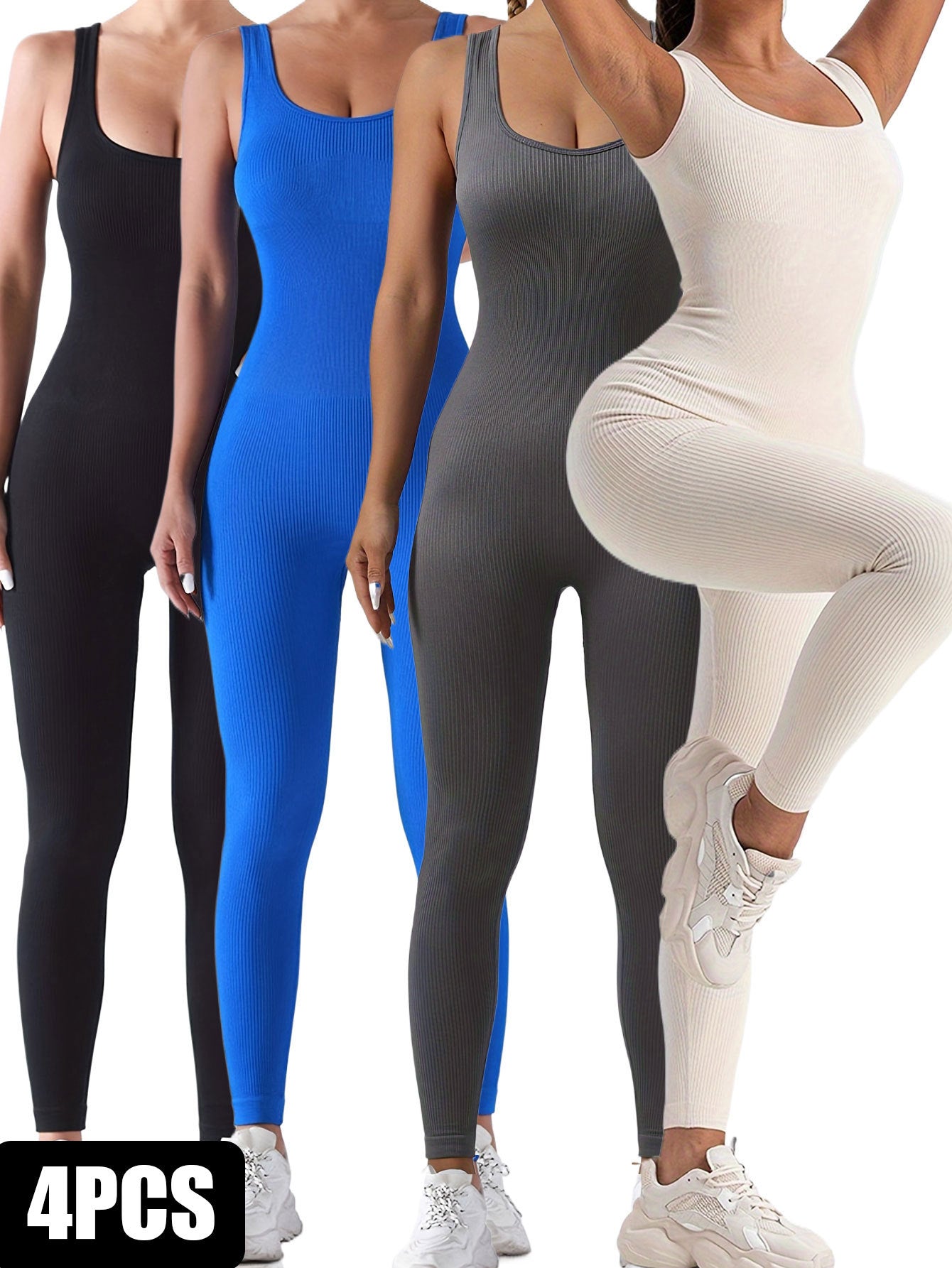 Women’s Ribbed Sleeveless Jumpsuit