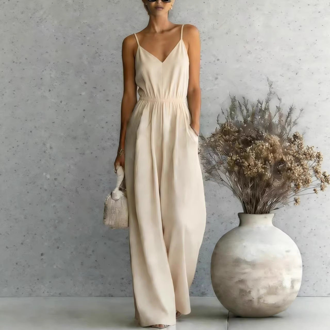 Women's Sleeveless Wide-Leg Jumpsuit – 5 Colors S–3XL