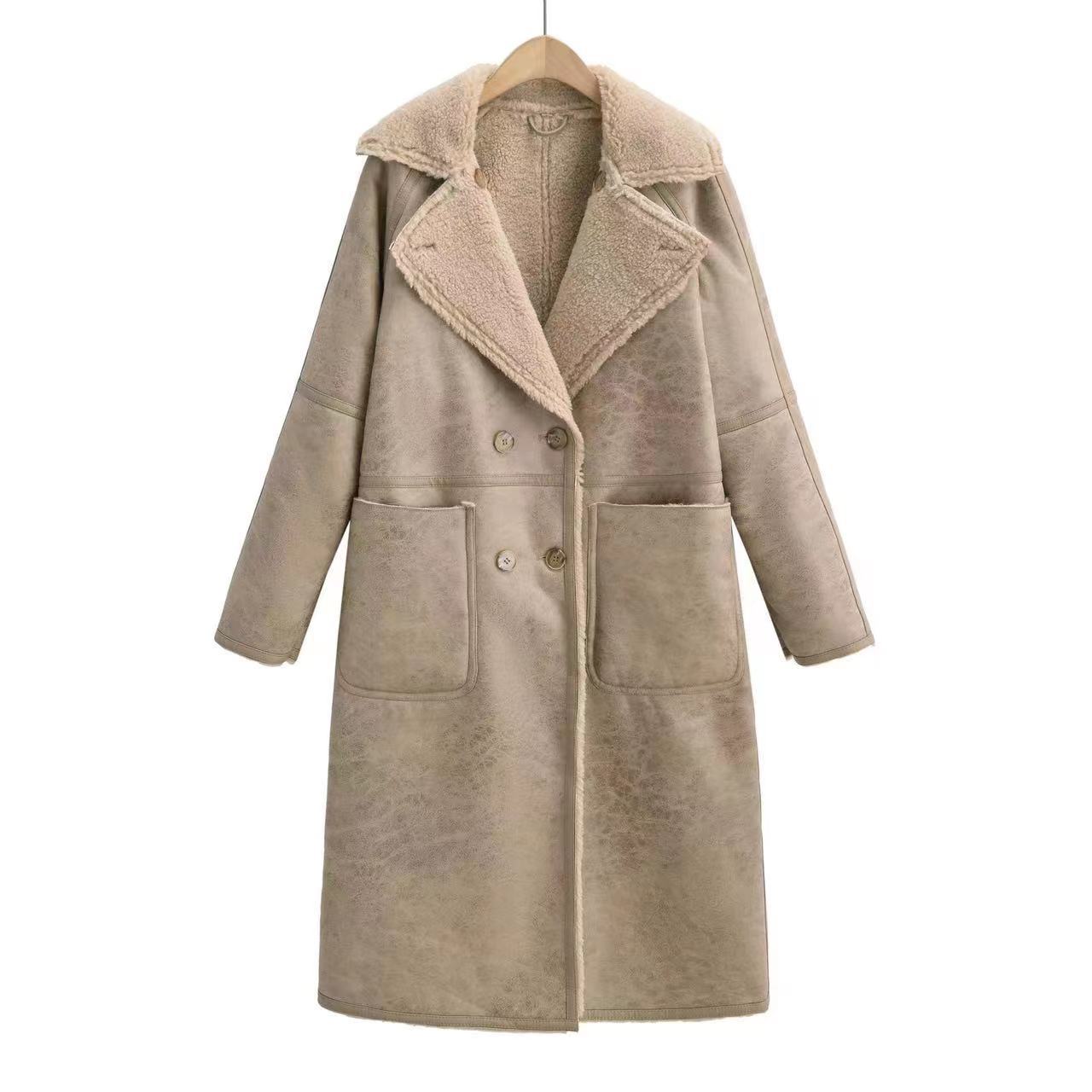 Women’s Belted Double-Breasted Winter Trench Coat