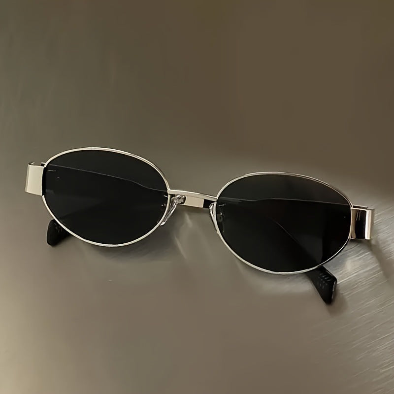 Vintage Oval Sunglasses – Light Luxury Gold & Silver Frame