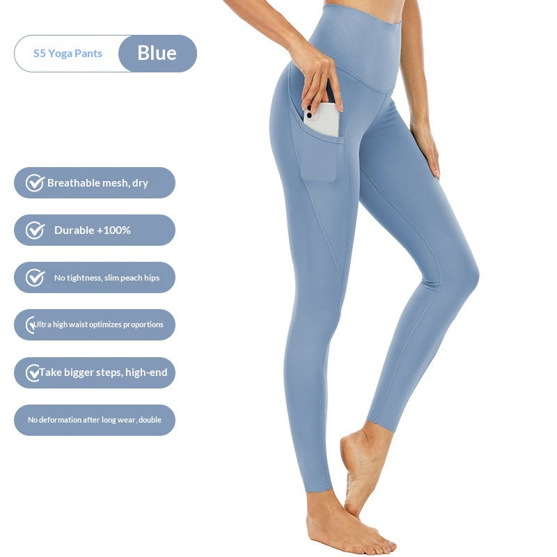 High Waist Pocket Stretch Leggings Women