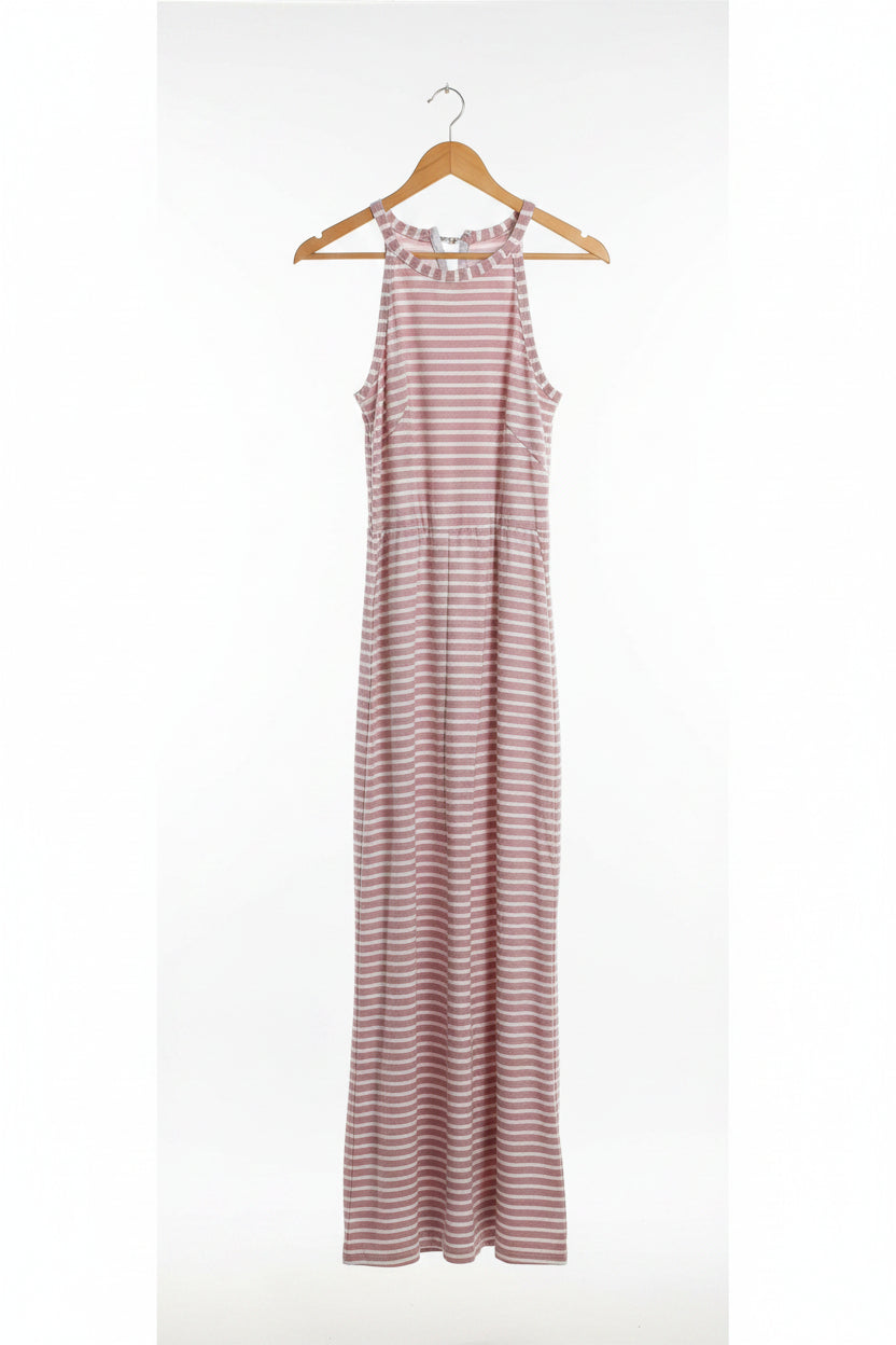 Casual Striped Jumpsuits Summer Cap Sleeve Wide Leg Jumper
