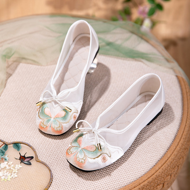 Women's Butterfly Embroidered Mesh Flats – Bow Tie Breathable Shoes