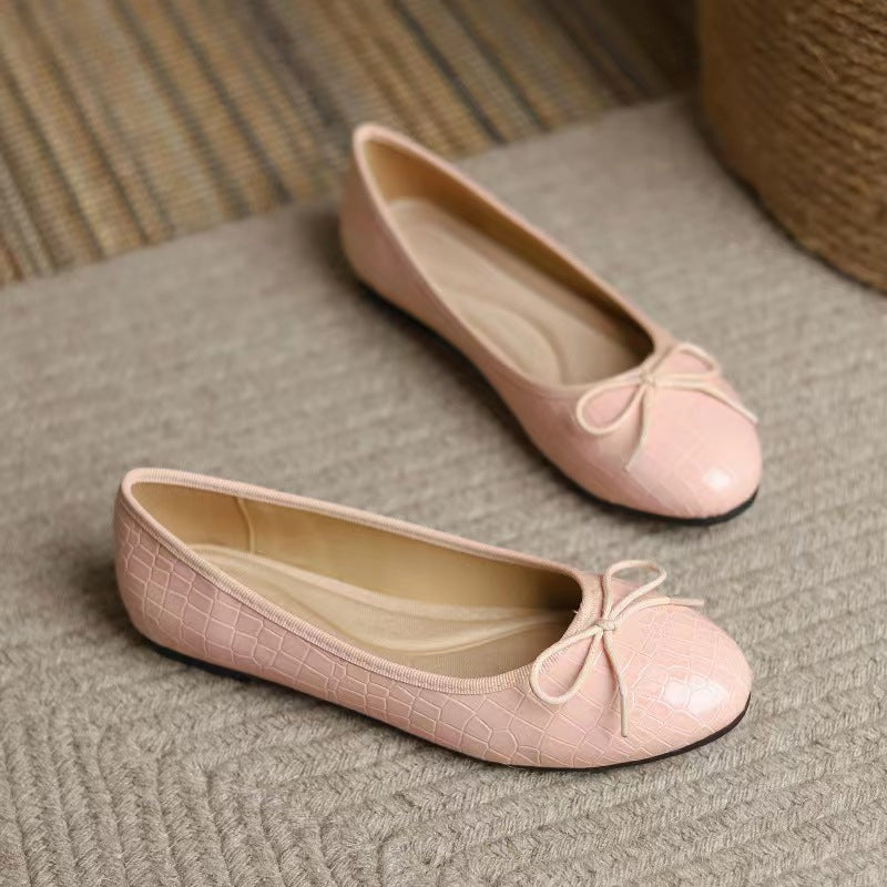 Women's Classic Egg-Roll Edge Slip-On Flats – Chanel-Inspired Round Toe Pumps