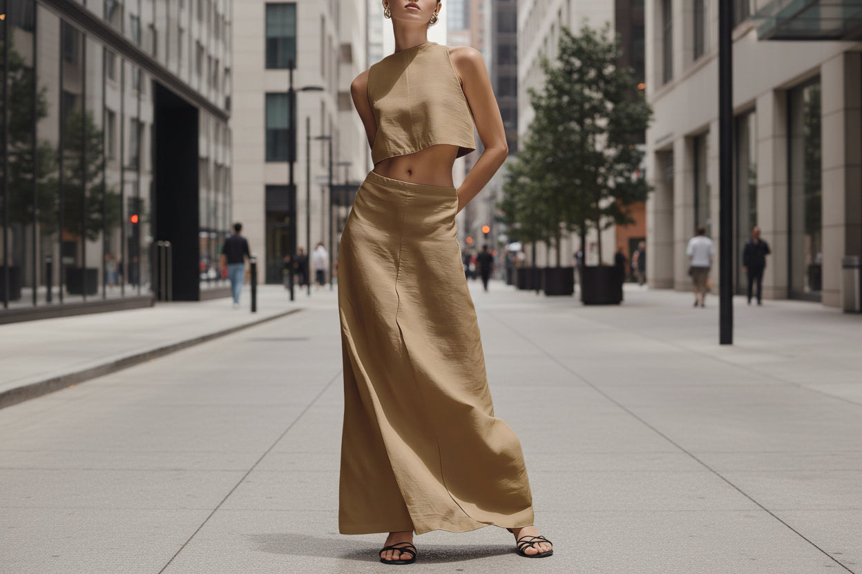 Women's Sleeveless Slimming Maxi Dress Two-Piece Set