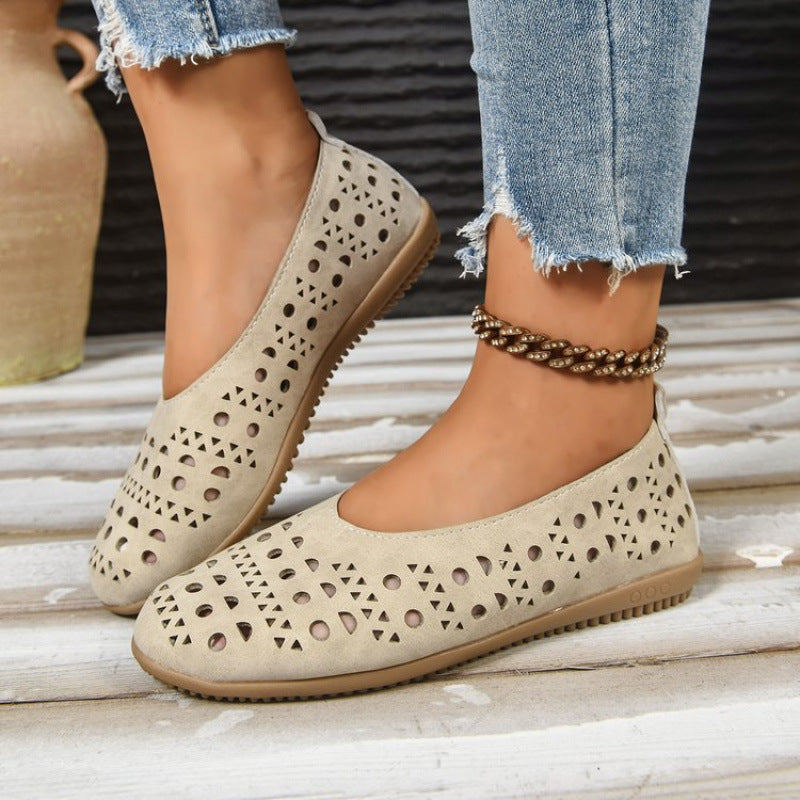 Women's Chunky Heel Wedge Pumps – Wide Size Full-Grain Leather