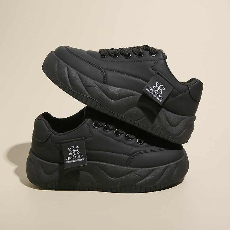 Color Block Height Increasing Sneakers – Lace-Up Low Top