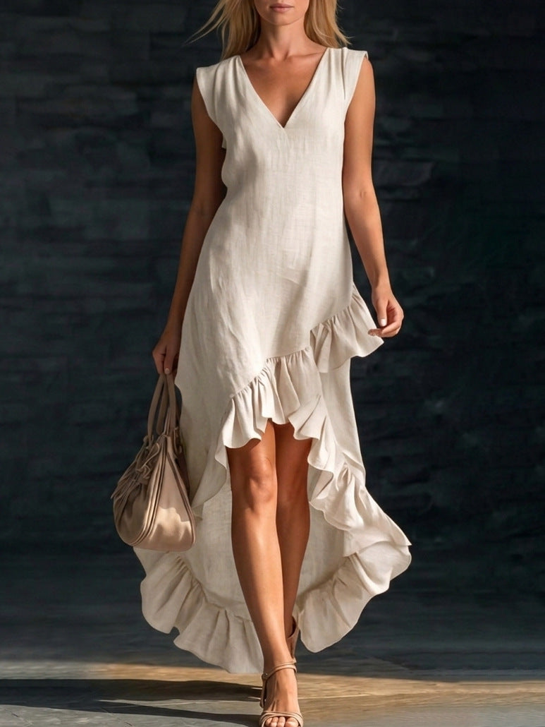 Cotton Long Sleeveless Casual Dress for Women