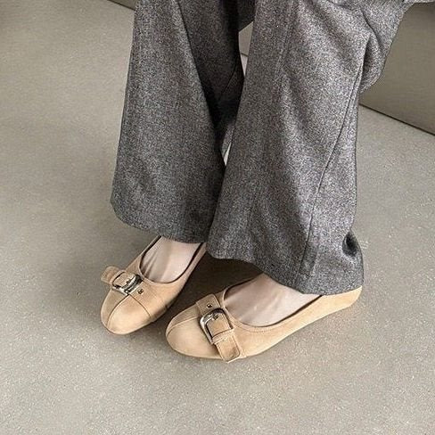Women's Round Toe Low-Cut Office Heels – Casual Mid-Heel Shoes