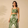Women's Floral Printed Camisole & High-Waisted Midi Skirt Set