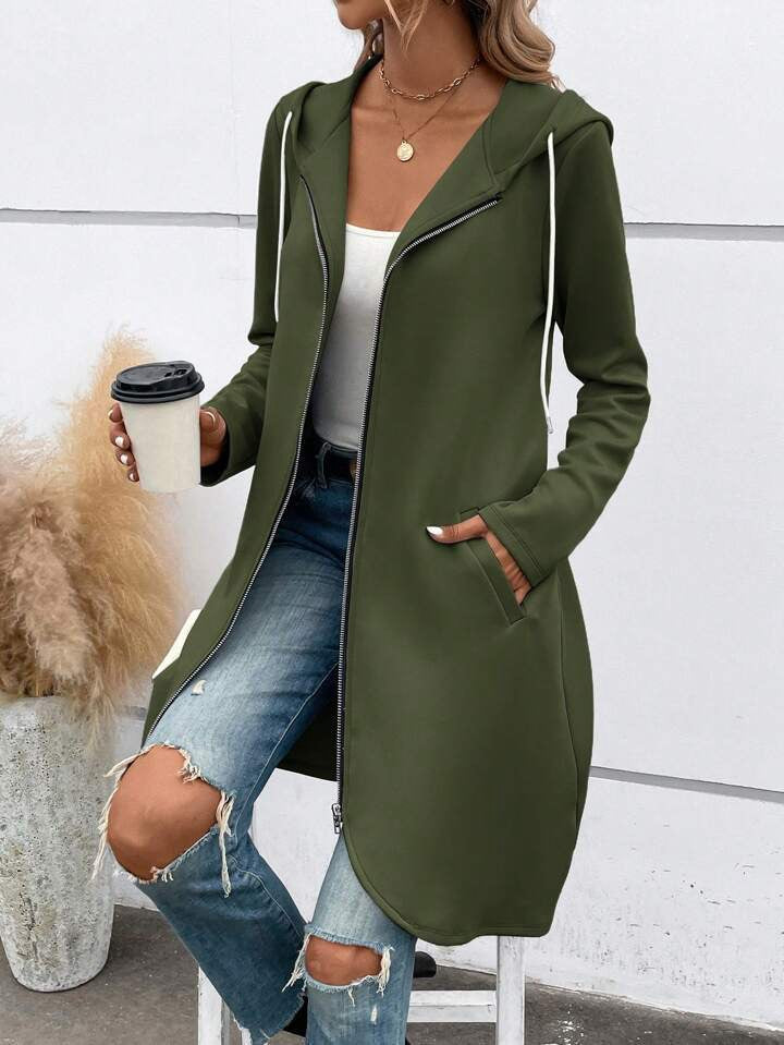 Street Zip Hooded Velvet-Lined Sweatshirt Women | Cozy Streetwear