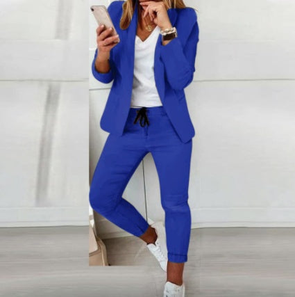 Lapel Blazer & Drawstring Trousers OL Suit – 12 Colors XS–3XL