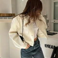 Women's Solid Color Long Sleeve Baseball Jacket