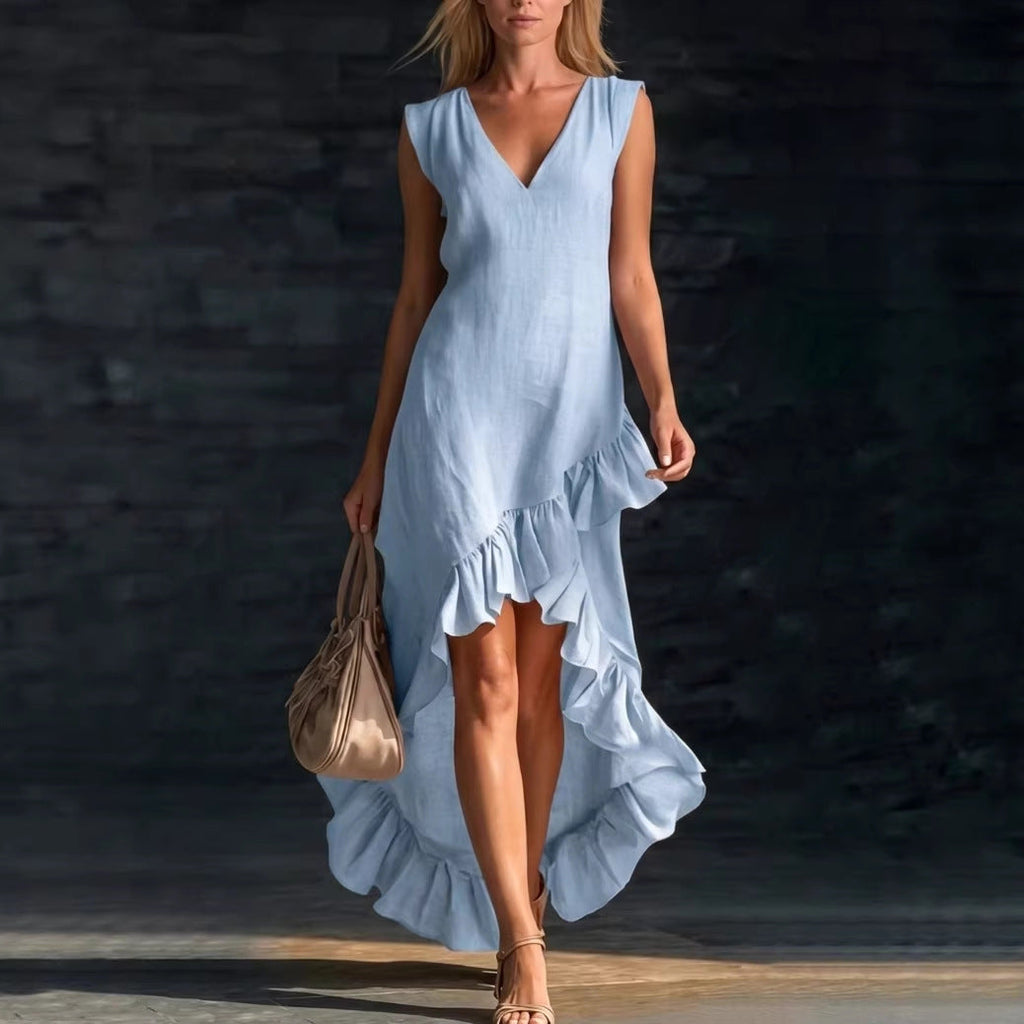Cotton Long Sleeveless Casual Dress for Women