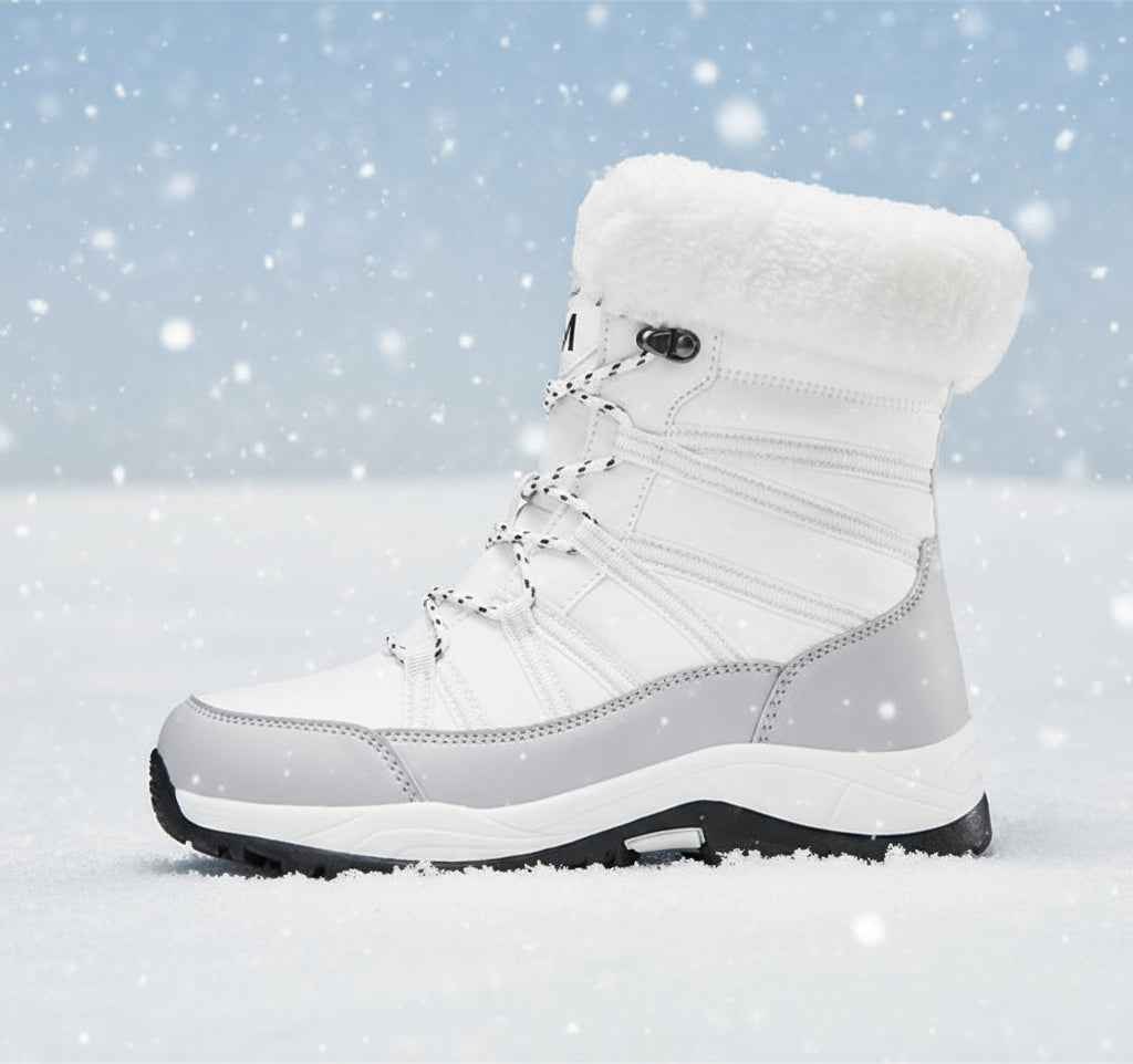 Women’s Winter Fleece-Lined Thicker Non-Slip Cotton-Padded Outdoor Mid-Boots
