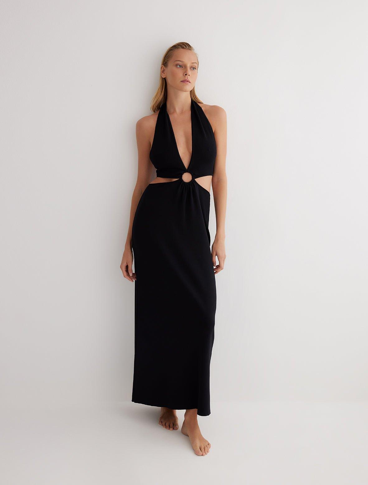 Clemence Black Knitted Dress