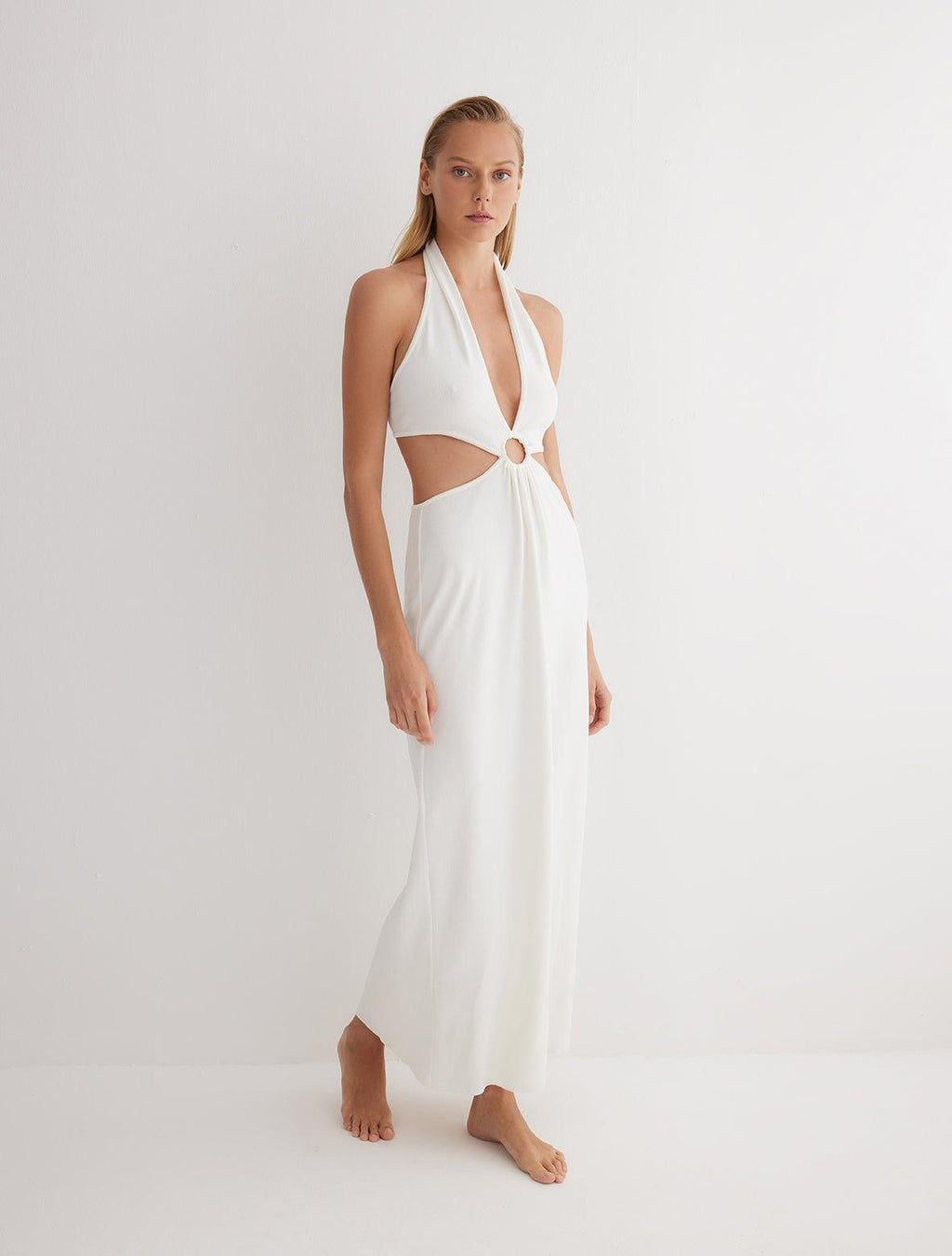 Clemence White Knitted Dress