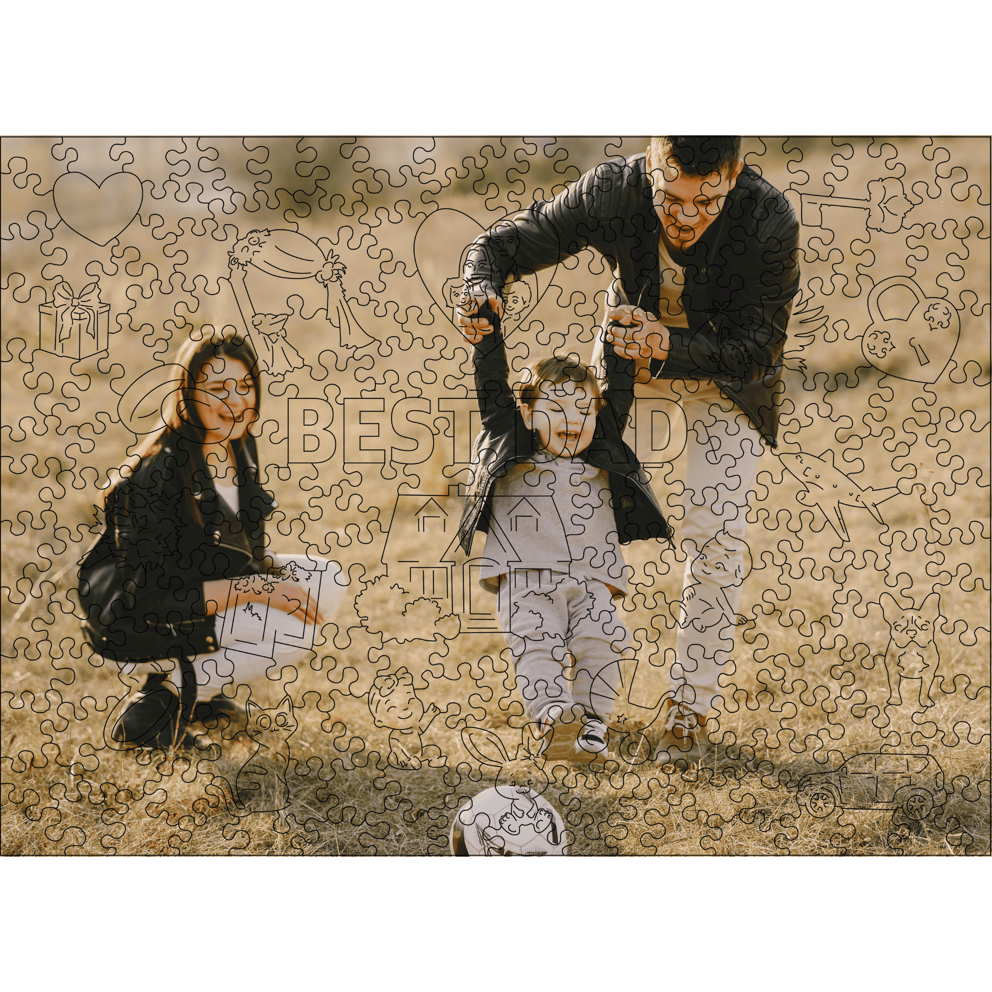 Custom Wooden Jigsaw Puzzle Family
