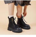 Women's Retro Chunky Heel Mid-Calf Martin Boots – Side Zipper